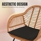 preview thumbnail 27 of 45, 3 Piece Outdoor Wicker Furniture Patio Bistro Set With Cushions for Porch Poolside Garden - 21.2"L x 23.6"W x 31.5"H