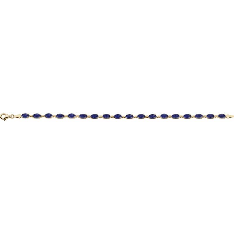 Curata 14k Yellow Gold Sapphire Blue Sapphire Bracelet