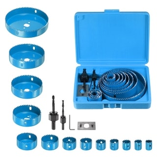 13pcs 3/4 - 5 High Speed Steel Hole Saw Set Kit for Wood Plastic Blue -  Bed Bath & Beyond - 38432325