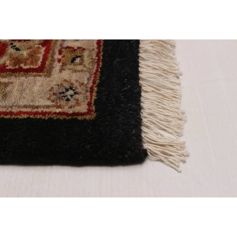ECARPETGALLERY Hand-knotted Finest Agra Jaipur Black Wool Rug - 8'0 x 9'8