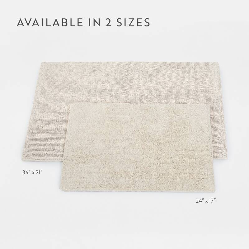 Becky Cameron 100% Cotton Reversible Solid Bath Mat
