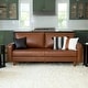 preview thumbnail 1 of 34, Abbyson Holloway Mid Century Top-grain Leather Sofa Camel