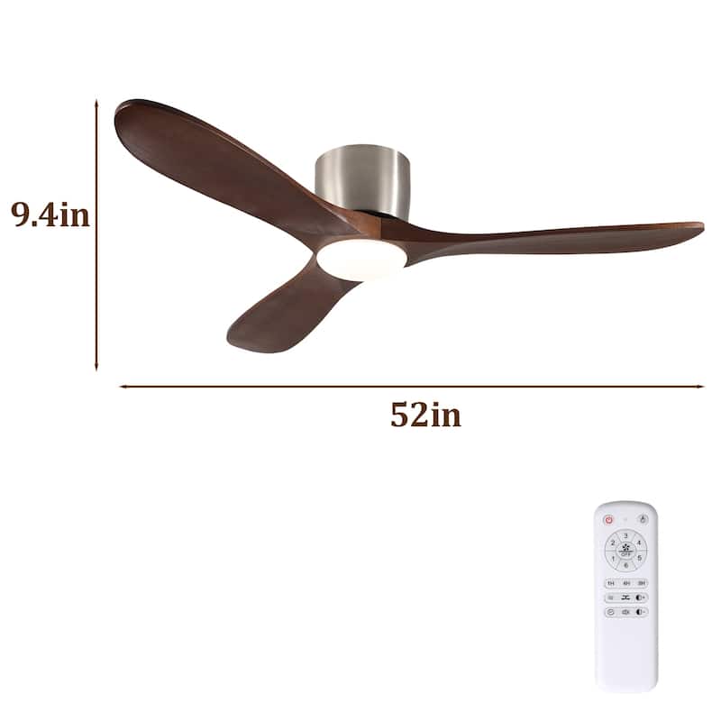 52" Ceiling Fan with Light and Remote Control, Reversible DC Motor