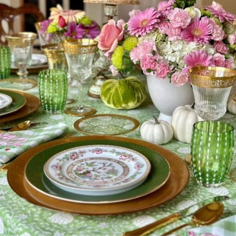Square tablecloth- Eden green floral