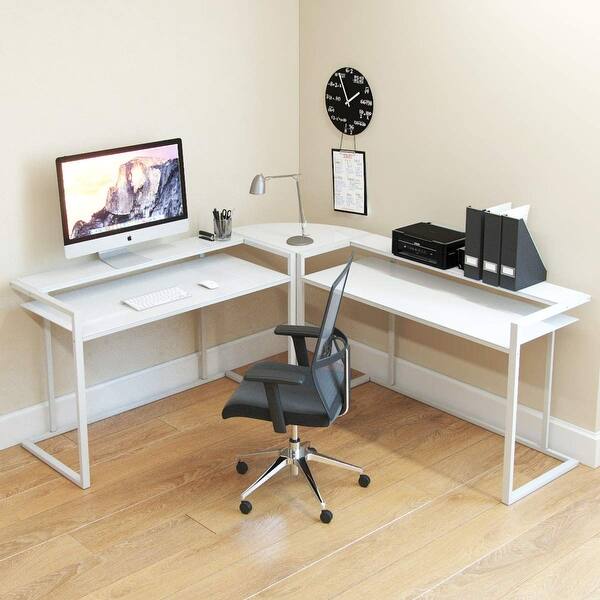 Ryan Rove Belmac 3 Pc L Shaped Computer Desk Home Office Ryan Rove Belmac 3 Pc L Shaped