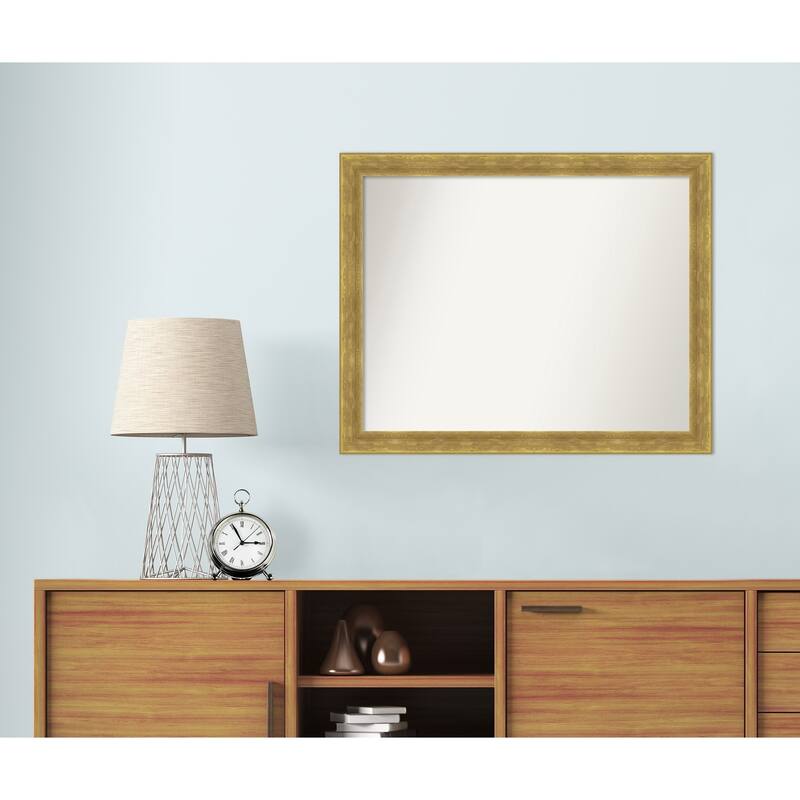 Angled Non-Beveled Wood Framed Wall Mirror