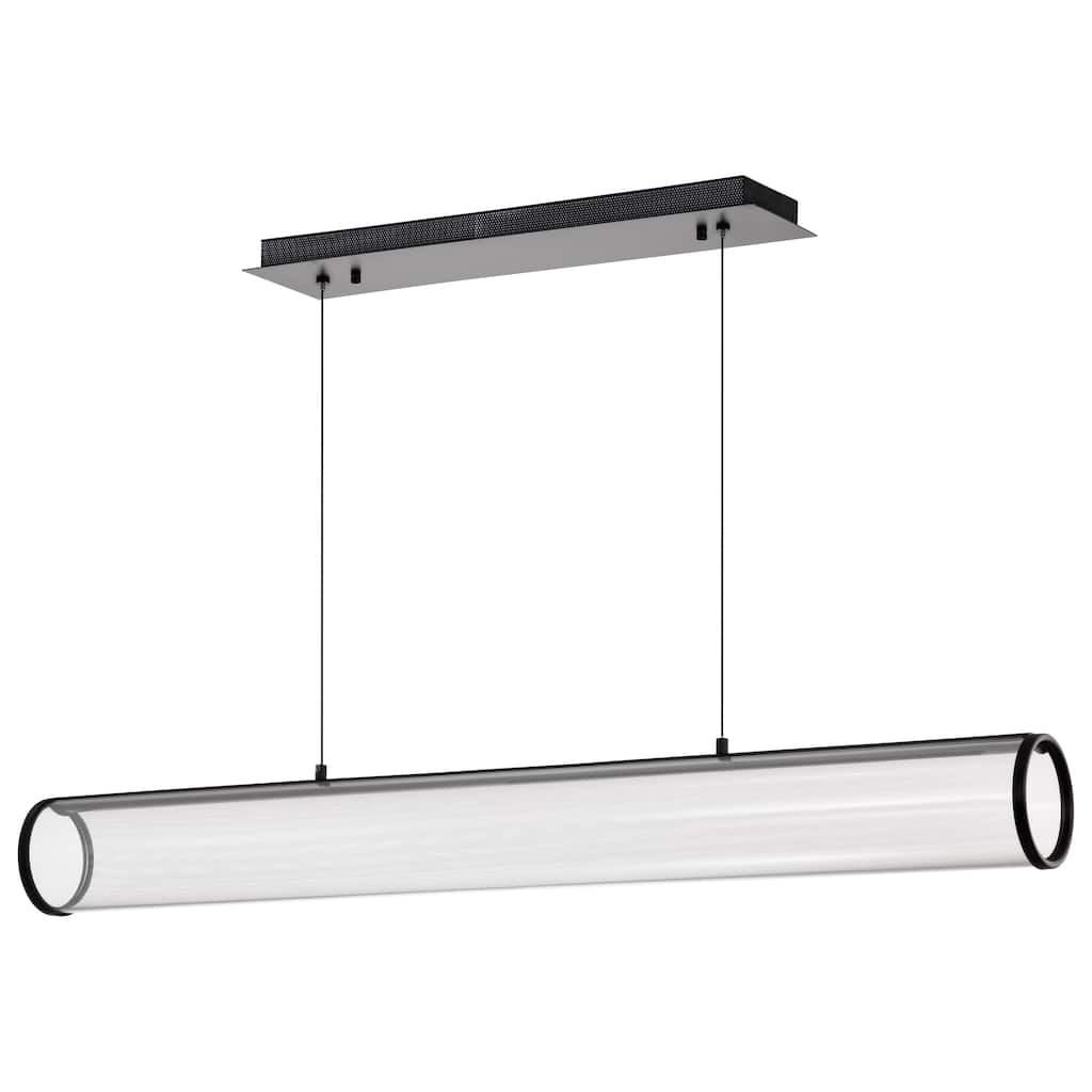 Vale 43 Inch LED Island Pendant Matte Black Silk Screened Acrylic Lens - Matte Black