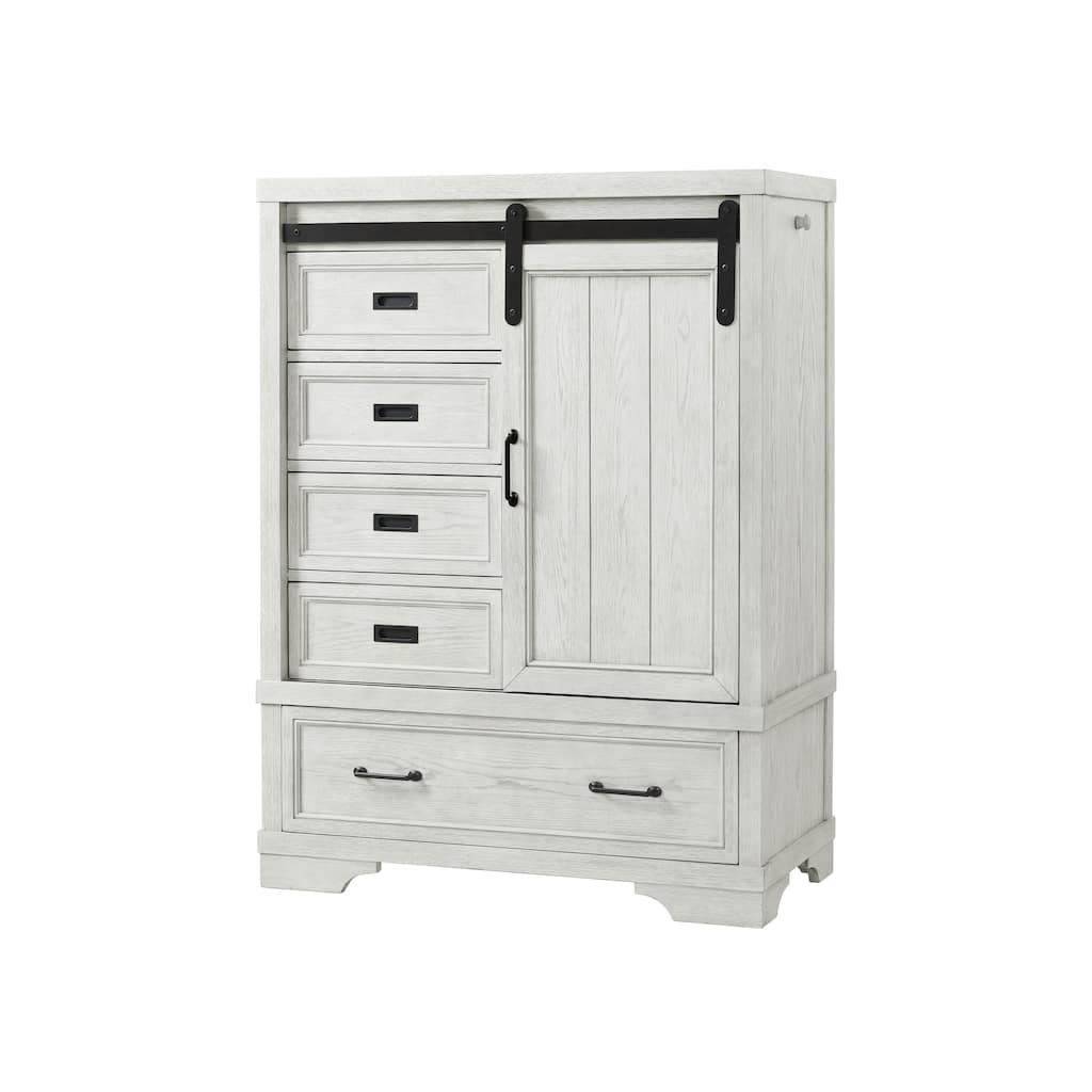 Foundry 42" Wide Traditional Wood Chifferobe, White Dove