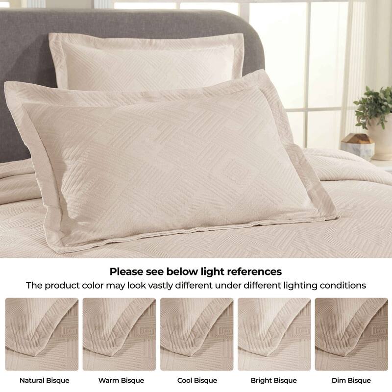 Superior Geometric Fret Cotton Decorative Bedspread Set