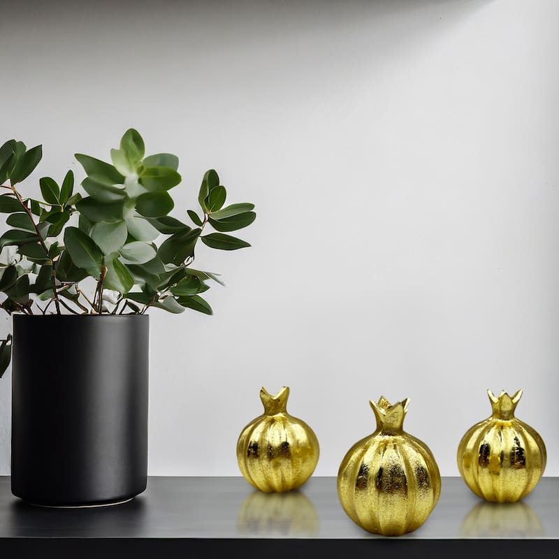 6 Inch Tall Decorative Handmade Aluminum Pomegranate Flower Vase