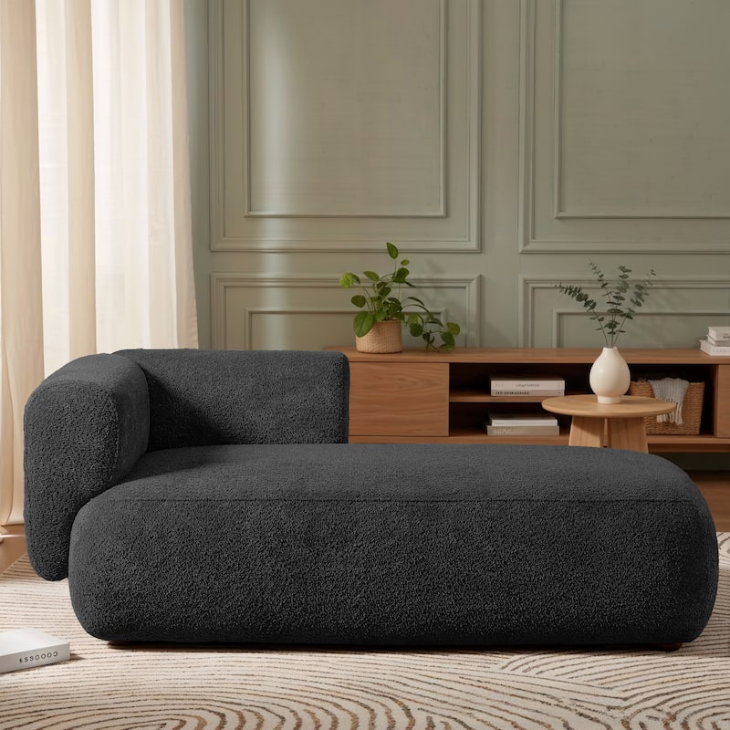 Upholstered Chaise Lounge, Quick assembly and maintenance - Black