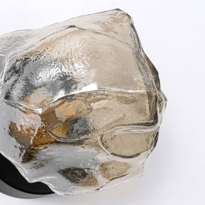 1-Light Modern Glass Wall Sconce - Clear Glass Shade Wall Light for Living Room, Bedroom, and Hallway