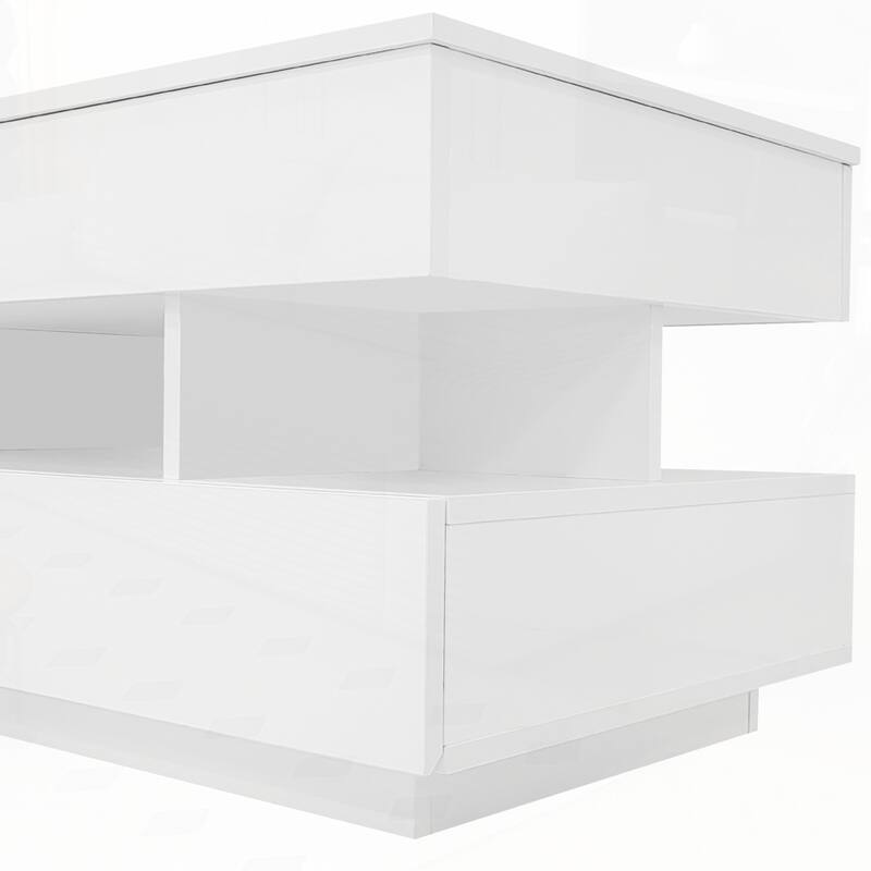 Lift-Top Coffee Table with High-Gloss Finish for Living Room