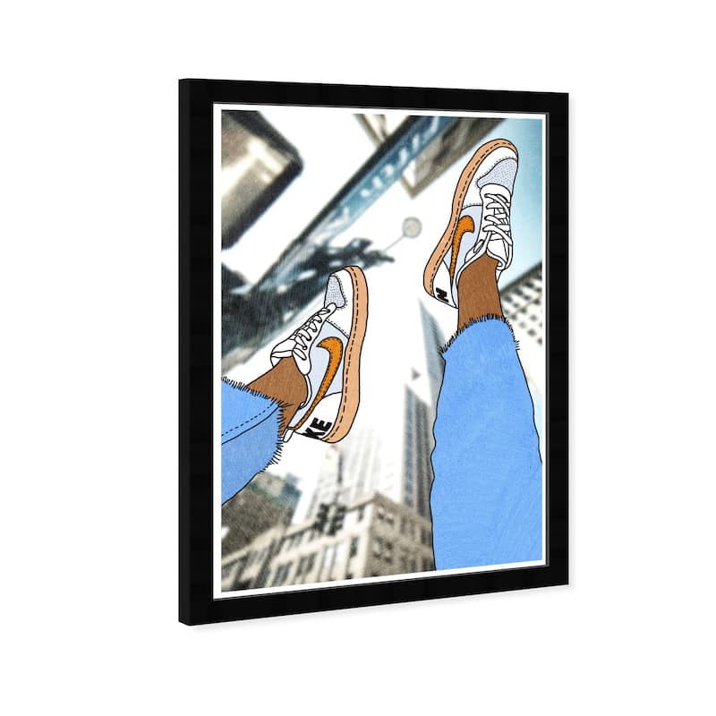 Wynwood Studio Prints Fashion and Glam Many Steps Blue and Modern & Contemporary Wall Art Canvas Print