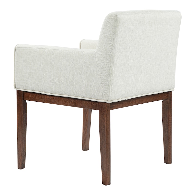 Christopher Knight Home - Elara Modern Upholstered Dining Arm Chair with Rubberwood Legs - Fabric Padded Seat