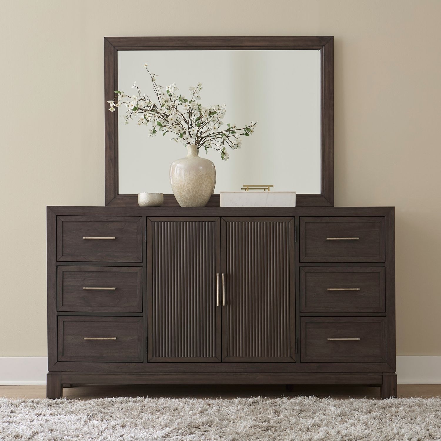 Liberty Furniture Modern Edge Bedroom Dresser & Optional Mirror Caffe Brown