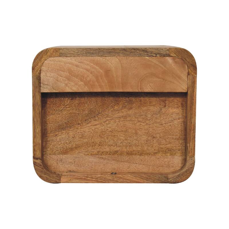 Mini Floating Bedside with 2 Drawers and Solid Wood Construction