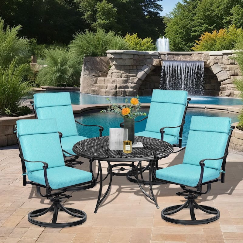 Aoodor Outdoor High Back Dining Chair Cushion Set, 44"x21"x3.2", Set of 4 - 44"x21"x3.2"