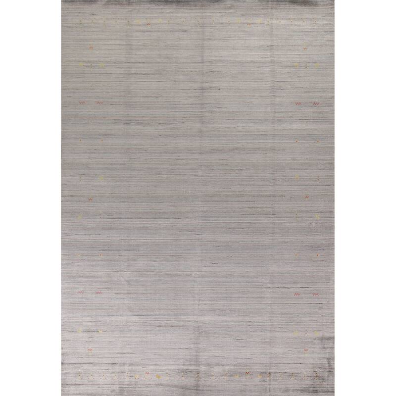 Striped Gabbeh Oriental Area Rug Handmade Wool Carpet - 8'9"x 11'9"
