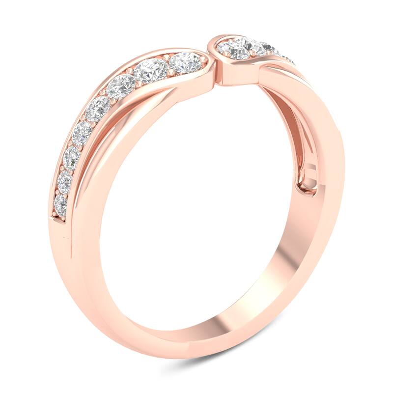 1/3ct TDW Diamond Contour Wedding Band in 10k Gold by De Couer