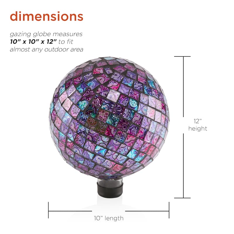 10 Inch Gazing Globe Shinning Purple