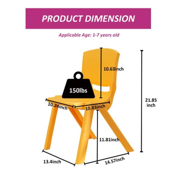 Kids Chair,Children Lightweight Plastic 4 Chairs Set with 11.8" H Seat for Playrooms,Preschool,Toddlers (Enlarge Size)