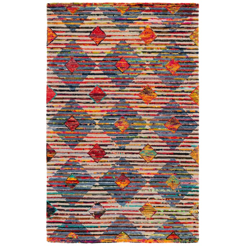 SAFAVIEH Handmade Nantucket Kaja Bohemian Wool & Cotton Rug