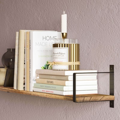 Wallniture Toledo 36 inch Floating Shelves, Book Shelves for Living Room, Bedroom Wall Shelves, Kitchen Wall Shelves