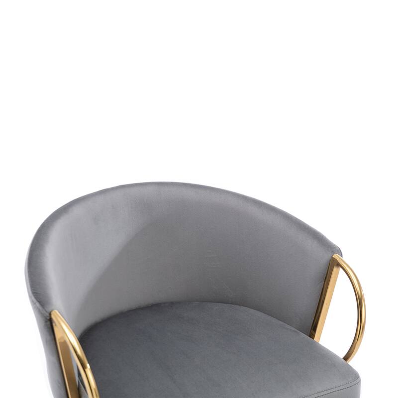 Counter Height Bar Stools Set of 2, Velvet Bar Stools with Armrests, Kitchen Island Chairs with Footrest and Metal Legs