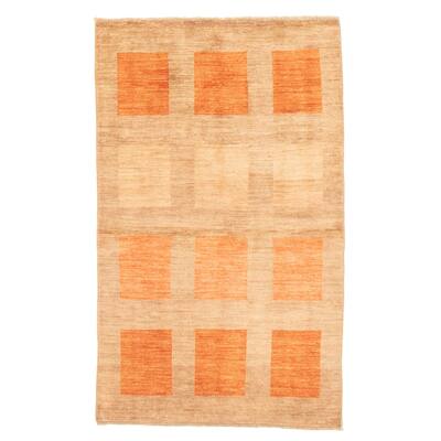 ECARPETGALLERY Hand-knotted Finest Peshawar Ziegler Tan Wool Rug - 3'10 x 6'6