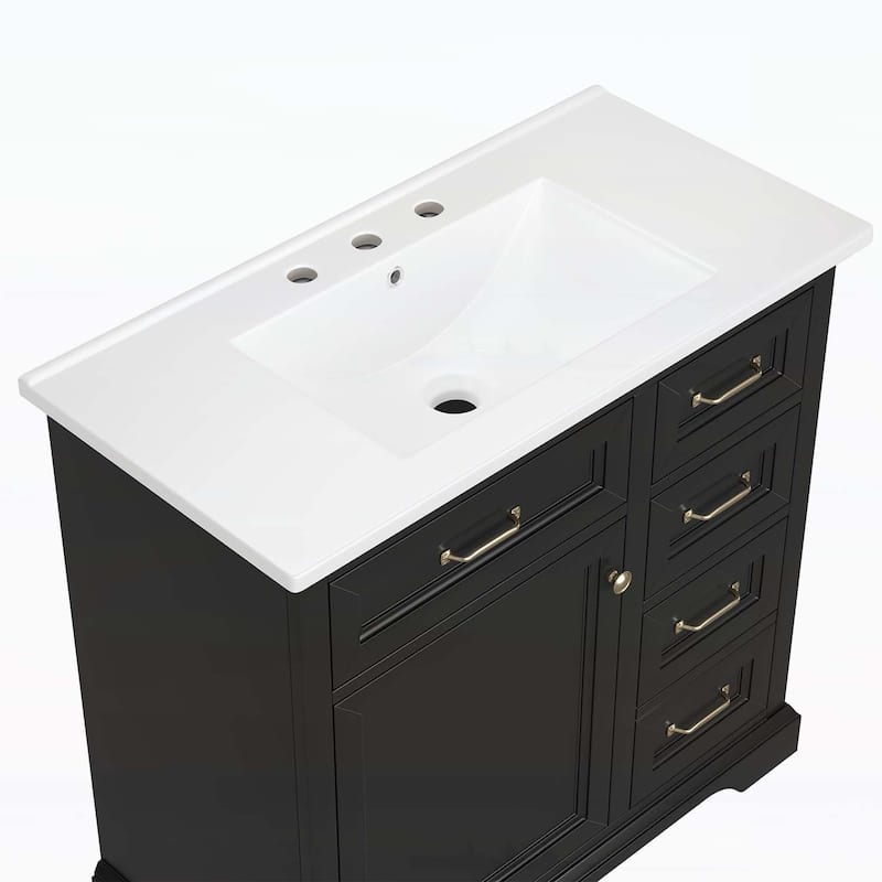 Bathroom Vanity Cabinet with Sink,2 Tip-out Drawers, Soft Close Door Hinges