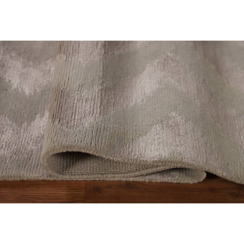 Chevron Style Modern Area Rug Handmade Wool Carpet - 8'0" x 9'10"
