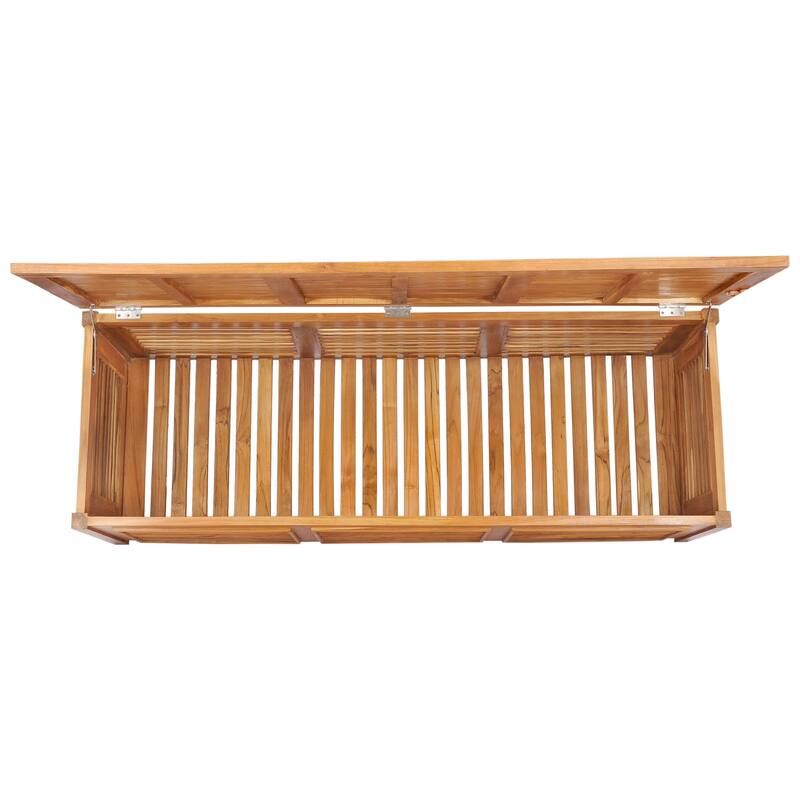 Chic Teak Manhattan Pool and Deck Storage Teak Wood Cushion Box