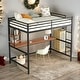 preview thumbnail 1 of 9, Modern Style Full Metal Loft Bed with Desk, Shelve, 4-step Ladder and Guardrail, Creative Structure & Good Stability, Espresso Espresso