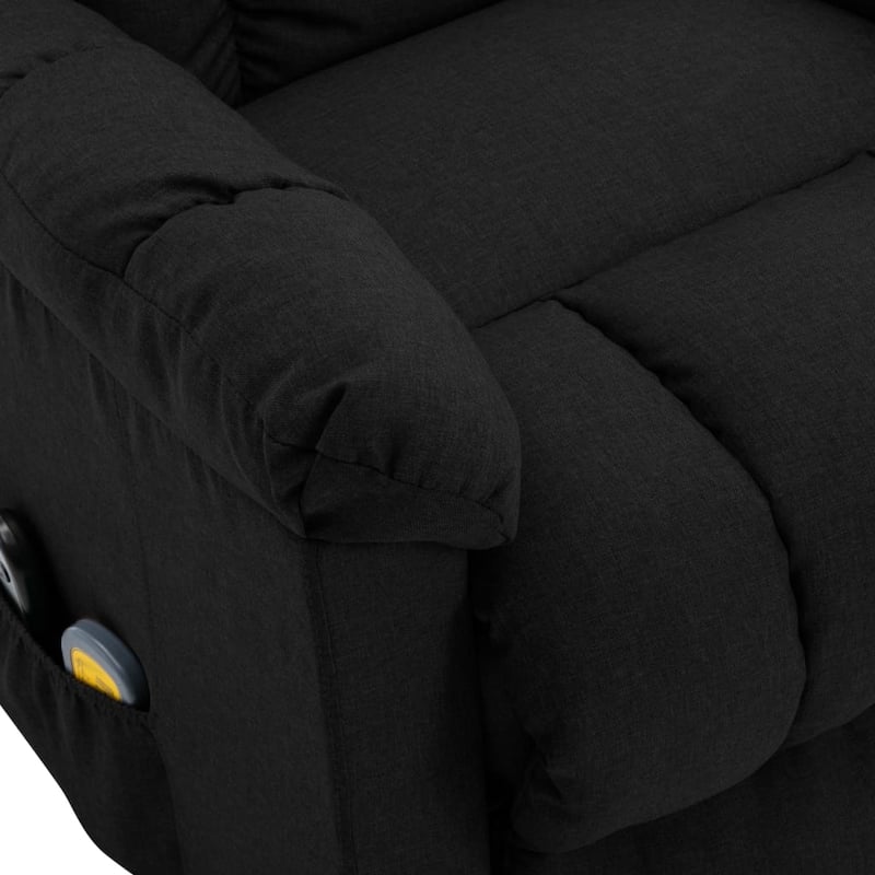 vidaXL Power Lift Massage Recliner Black Fabric - 29.9" x 36.2" x 40.2"