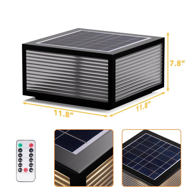 11.8" Solar Powered Post Cap Lights Pillars Light
