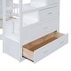 preview thumbnail 14 of 28, Space-Saving Design Full Over Twin Bunk Bed with Wardrobe, Convenient Footboard Drawer