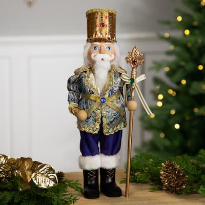 Nutcracker with Jeweled Scepter Christmas Figure - 16"