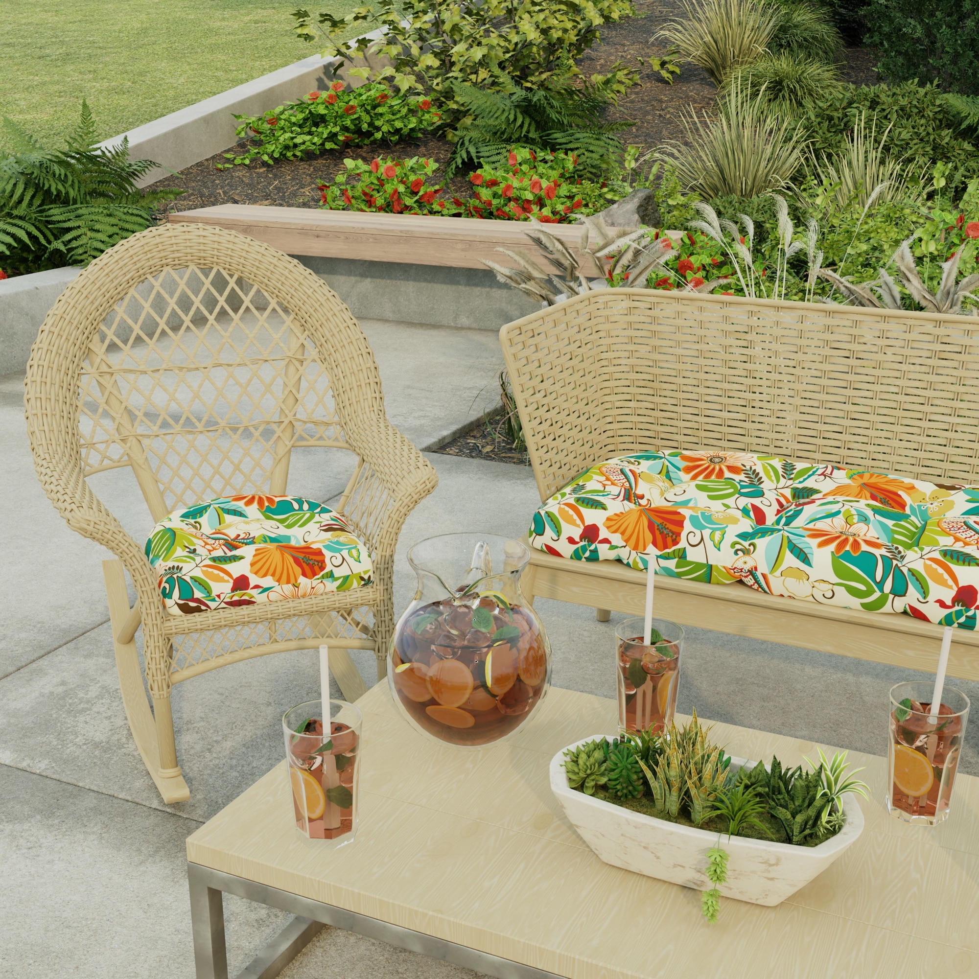 19 x 17 Turquoise Nautical Outdoor Seat Cushion with Ties Set of 2 19 W x 17 L x 2 H Bed Bath Beyond 34134443