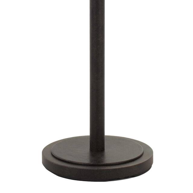 150W 3 Way Metal Floor Lamp with Fabric Drum Shade, Bronze and White