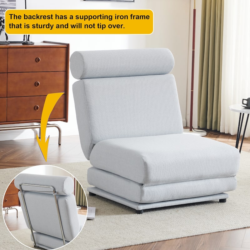 Single Sofa Chair Foldable Bed with Pillow,Portable Sofa Bed,Sofa Chair,Made of Breathable and Wearable Linen