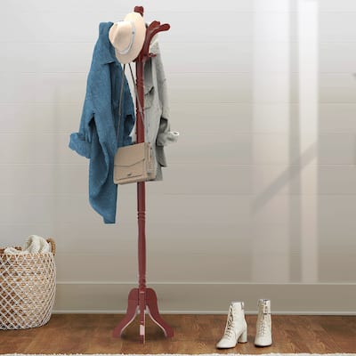 Cherry Coat Rack with 13 Hooks