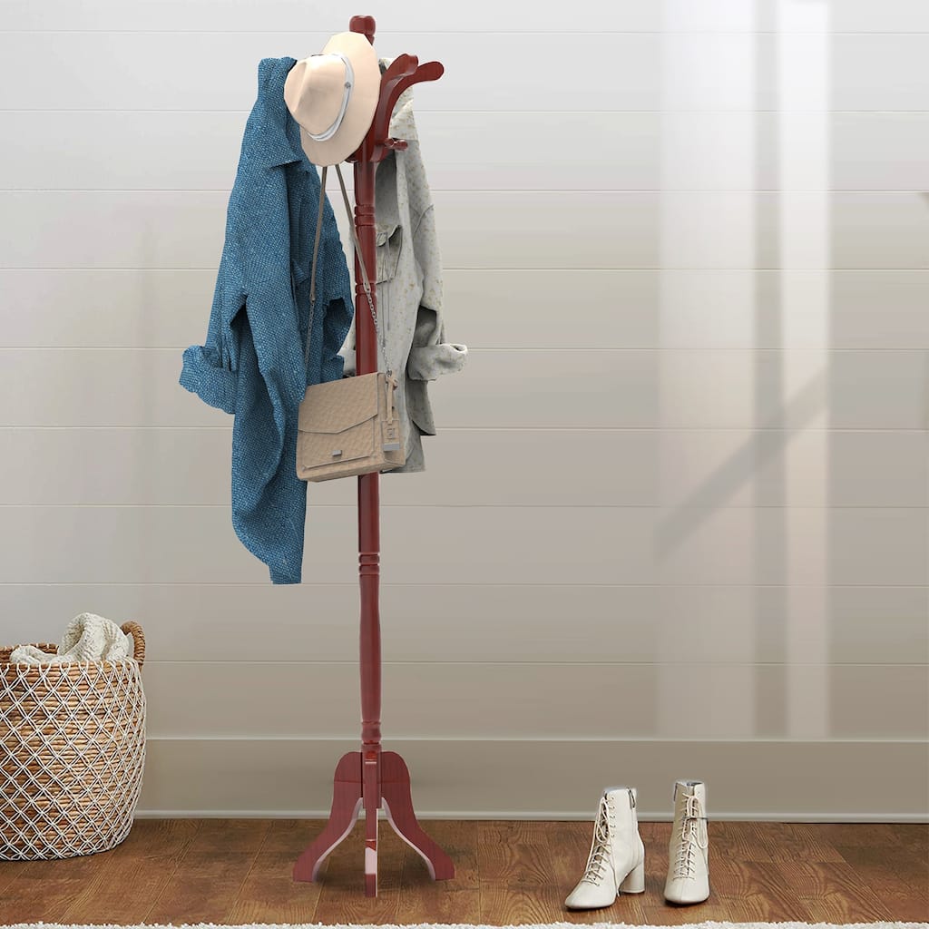 Cherry Coat Rack with 13 Hooks