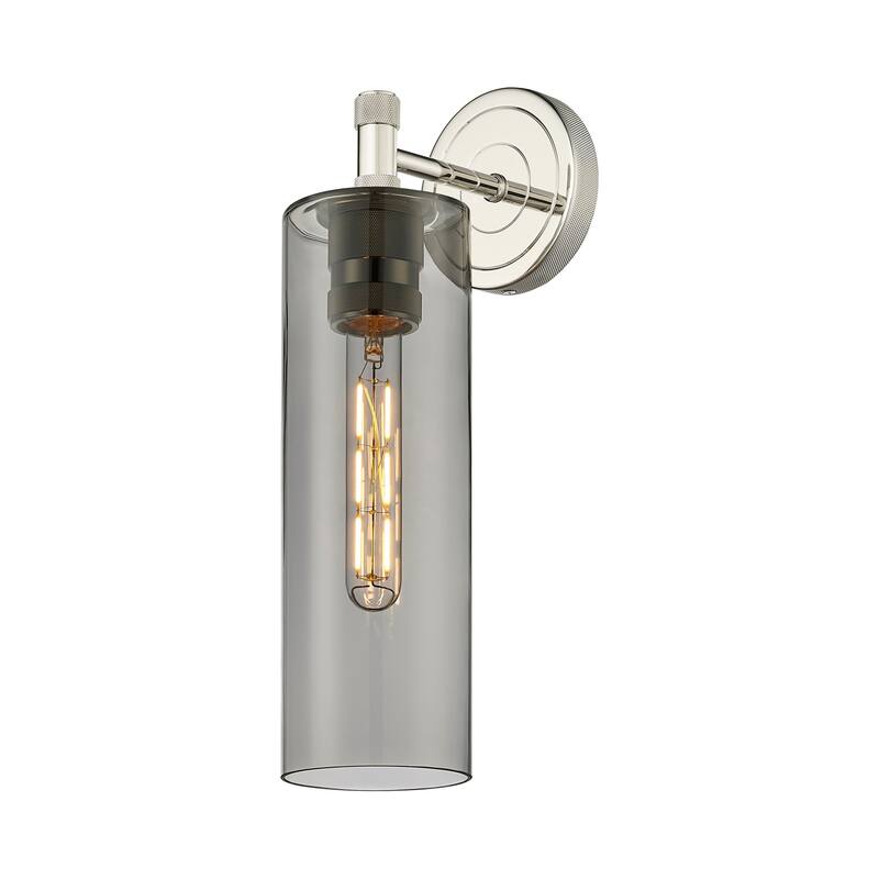 Innovations Lighting 434-1W-5-4 Crown Point Sconce Crown Point 16" - Polished Nickel / Plated Smoke