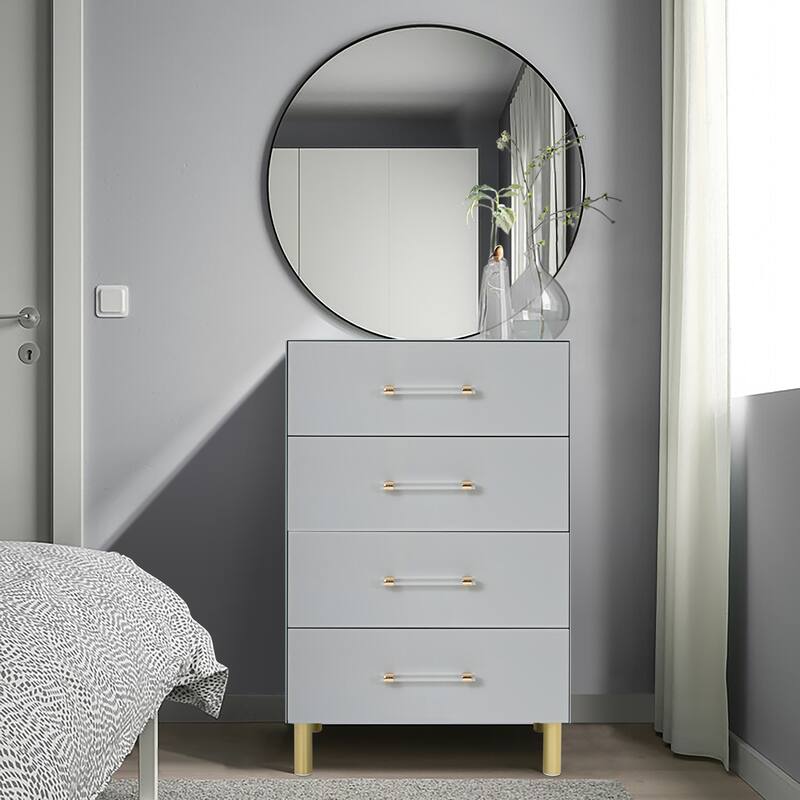 Modern Light Gray 37.3" Tall 4-Drawer Chest