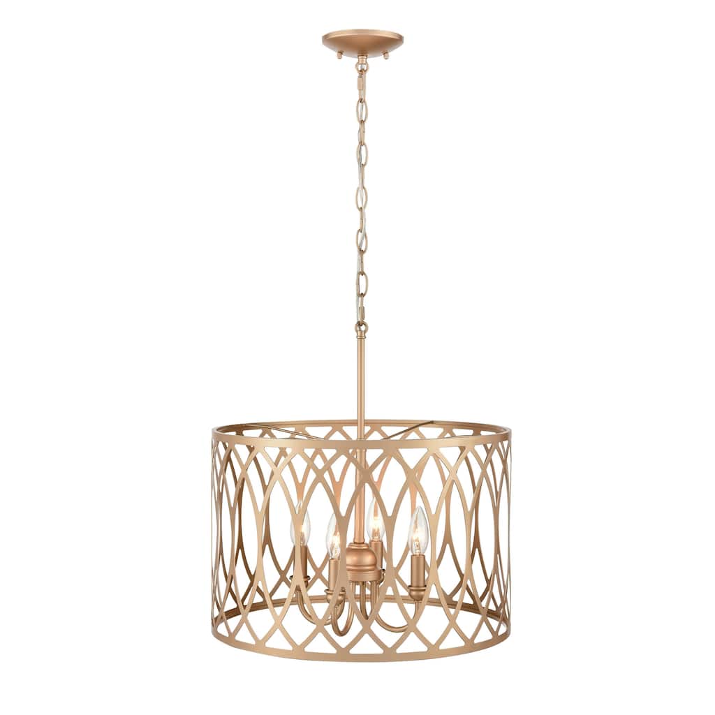 Millennium Lighting Arelyn 4 Light Pendant Fixture in Matte Black or Modern Gold