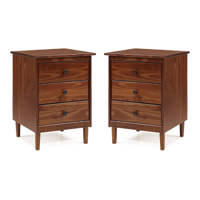 Middlebrook Bullrushes Solid Wood 3-Drawer Nightstand, Set of 2