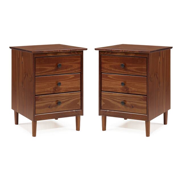 Middlebrook Bullrushes Solid Wood 3-Drawer Nightstand, Set of 2