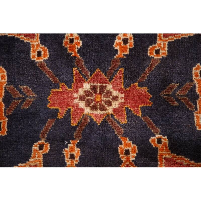 Vegetable Dye Shiraz Persian Vintage Area Rug Hand-knotted Wool Carpet - 4'0"x 5'10"