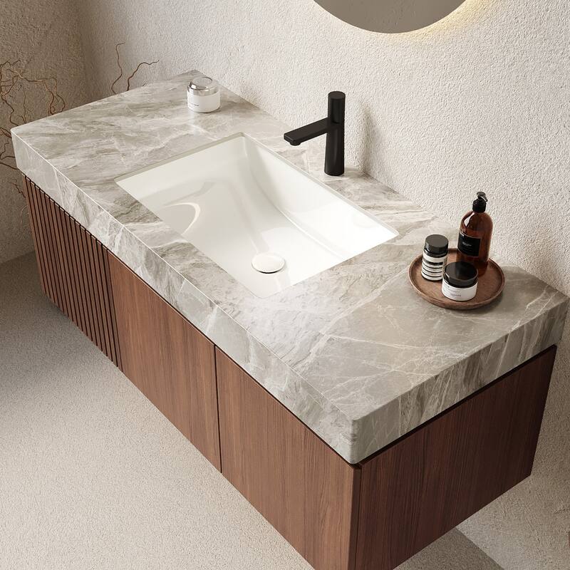 48" Bathroom Vanity with Sintered Stone Countertop and Sink